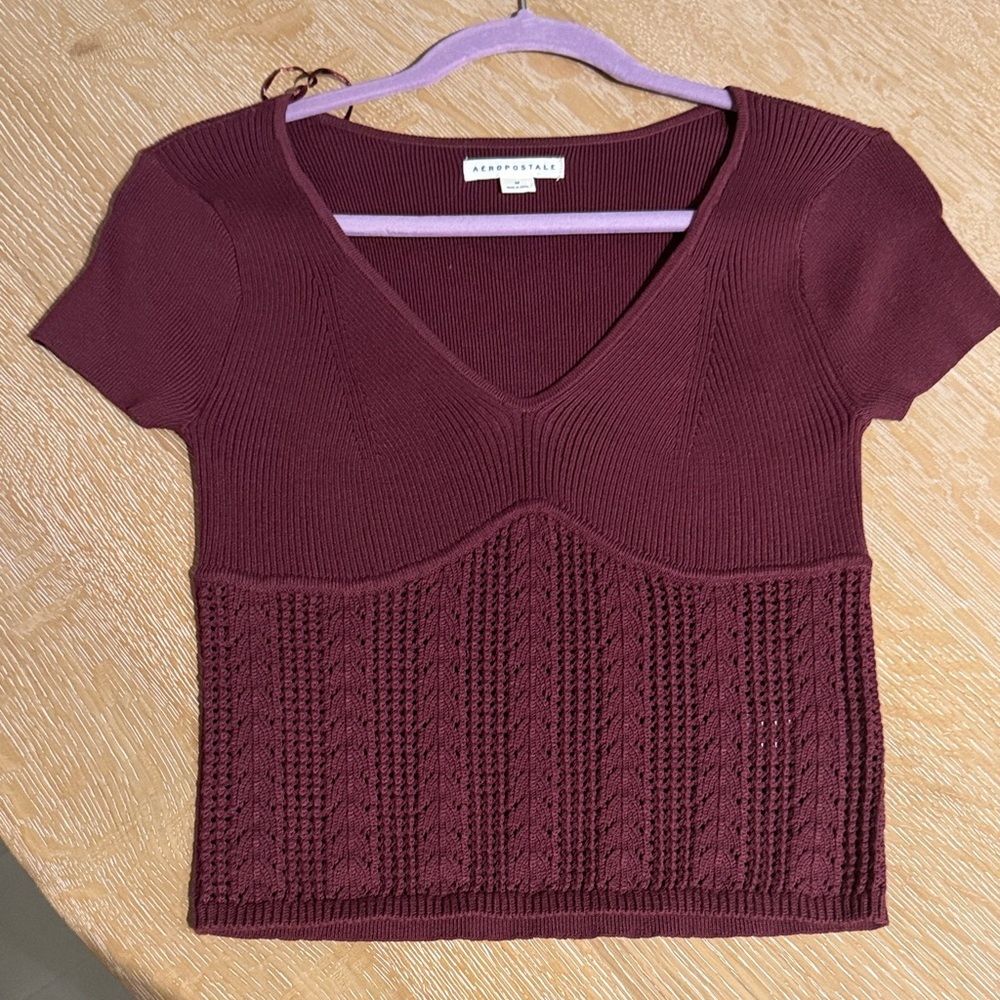 Aeropostale Burgundy Knit Top